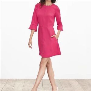 Banana Republic Pink Flutter Sleeve Dress, Sz 2